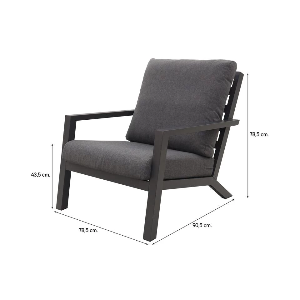 VDG Atlanta Loungestoel - Antraciet 2 VDG Atlanta Loungestoel - Antraciet - Afbeelding 2