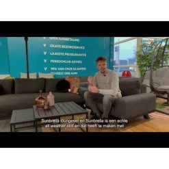 VDG Costa Relaxstoel + Hocker - Sunbrella - Light Grey -Tuinmeubelen Verkoop 1000054361 0102